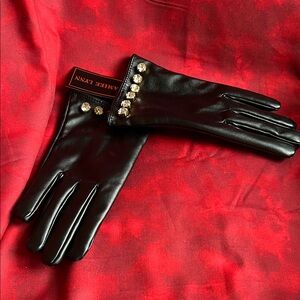Amie Lynn Black Gloves with Crystal Details